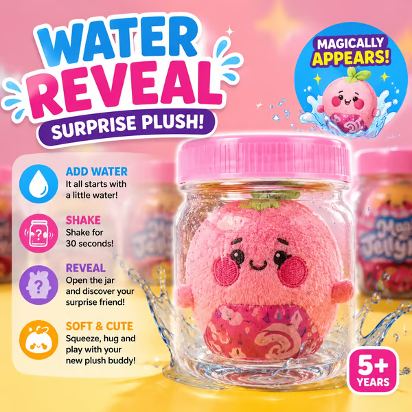 Water reveal mystery surprise plush jar